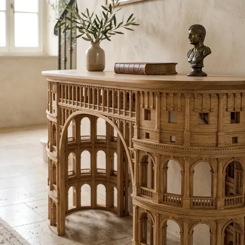 Wooden Console Table Colosseum Home Decor