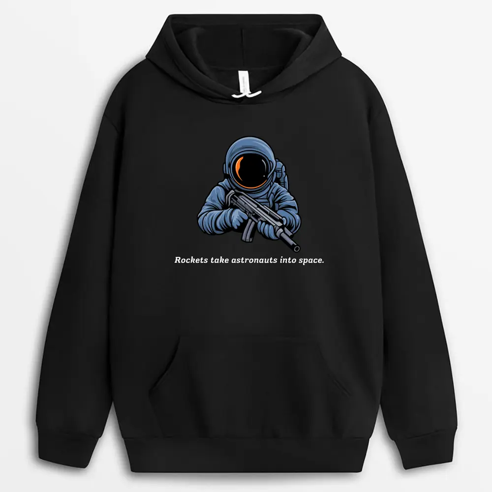 Rockets Take Astronauts Into Space Ezopew Hoodie - Black