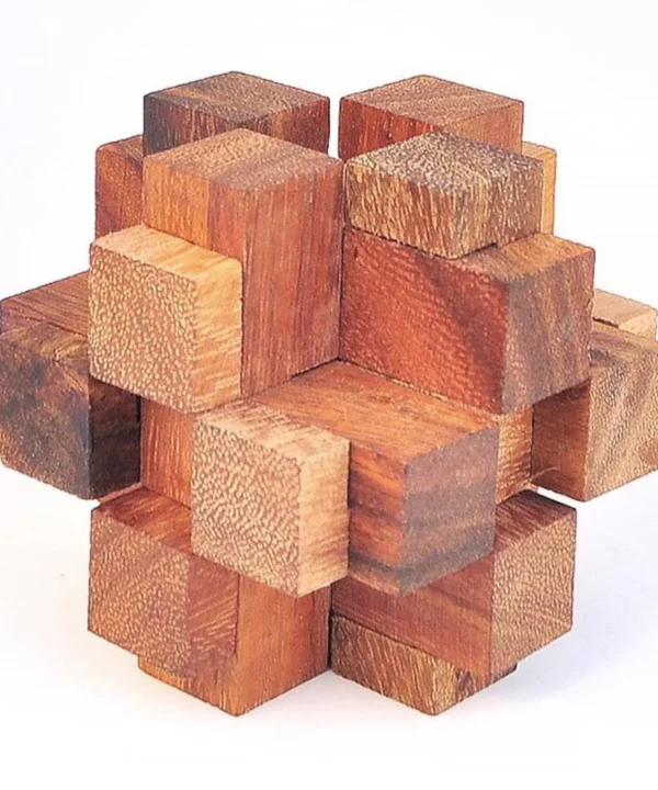 Magic Size Wooden Interlocking Cube Challenge Puzzle