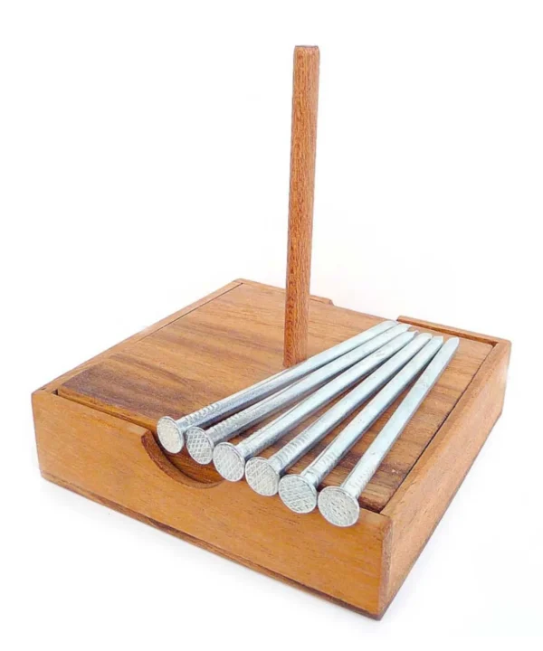 Nails Shape Wooden Interlocking Brain Challenge